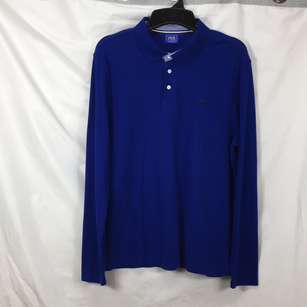 Le Tigre Mens Blue Quarter Button Polo Size XL EXCELLENT Used Condition